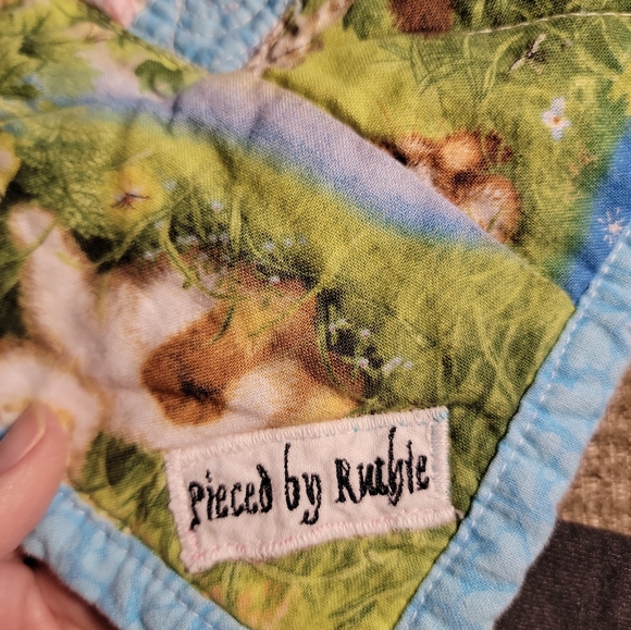 Handmade Easter Spring quilt baby blanket - Picture 4 of 4